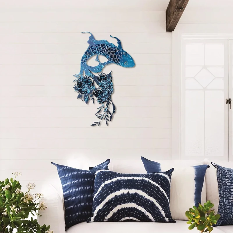 Decorative Metal Wall Accessory, Blue, 44 x 67 cm, 100% Steel, 1.2 mm Thickness, Lightweight (0.8 kg), Perfect for Modern Home Decor