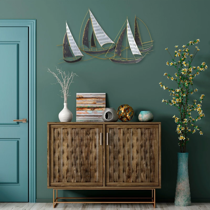 Hand-Painted Decorative Metal Wall Accessory, 125 x 74 x 8 cm, 100% Metal, Unique Colour Variations, Perfect for Home Decor & Art Lovers