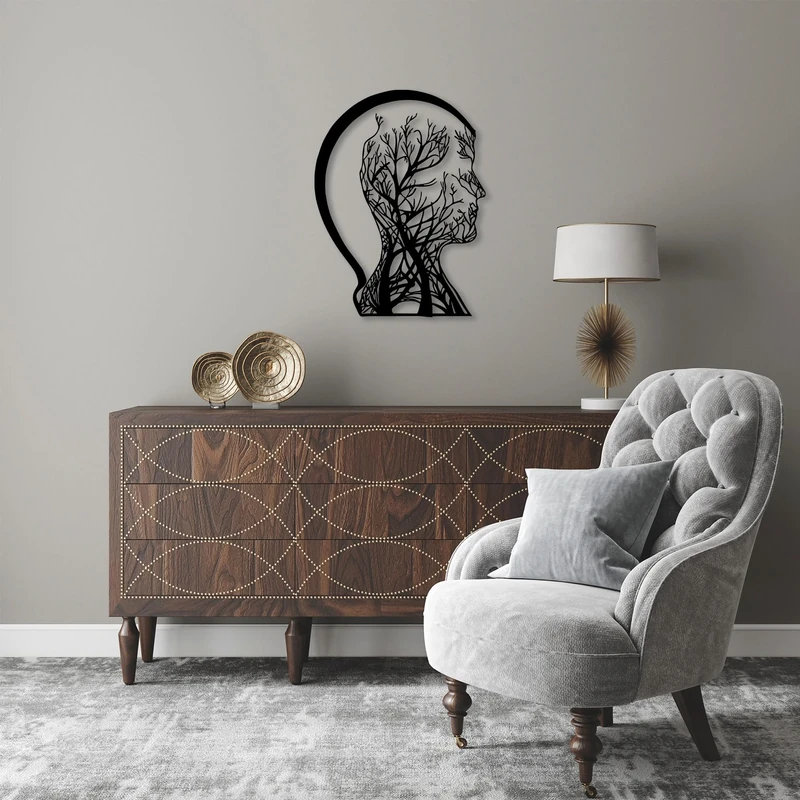 Stylish Black Decorative Metal Wall Accessory, 52 x 70 cm, 100% Metal (1.5 mm Thick), Perfect for Modern Home Decor & Unique Wall Art