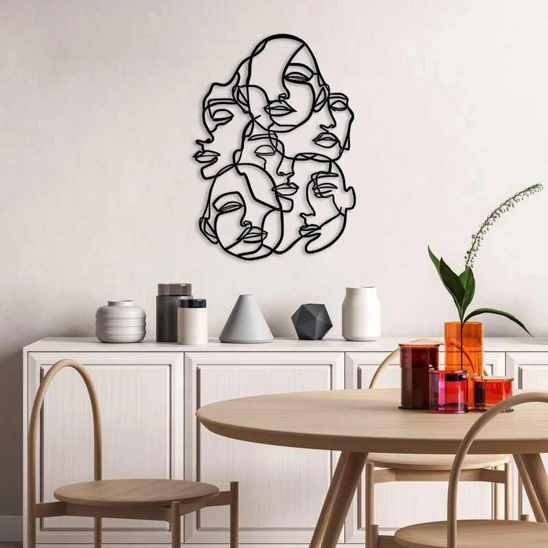 Stylish Black Decorative Metal Wall Accessory, 70 x 50 cm, 100% Metal, 1.5 mm Thick, Easy Wall Mounting, Perfect for Modern Home Decor