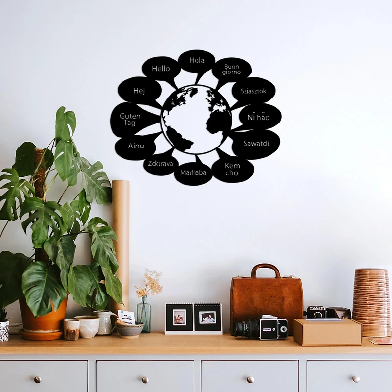 Stylish Black Decorative Metal Wall Accessory, 55 x 70 cm, 100% Metal, 1.5 mm Thickness, Perfect for Modern Home Decor & Unique Wall Art