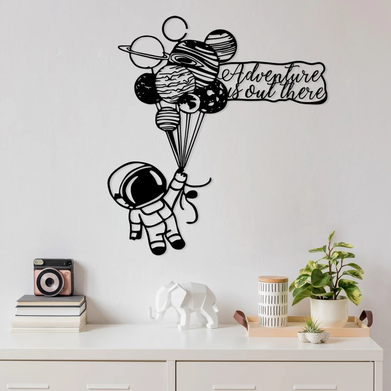 Stylish Black Decorative Metal Wall Accessory, 64 x 70 cm, 100% Metal, 1.5 mm Thick, Lightweight & Easy to Hang, Perfect for Modern Home Decor - Image 1