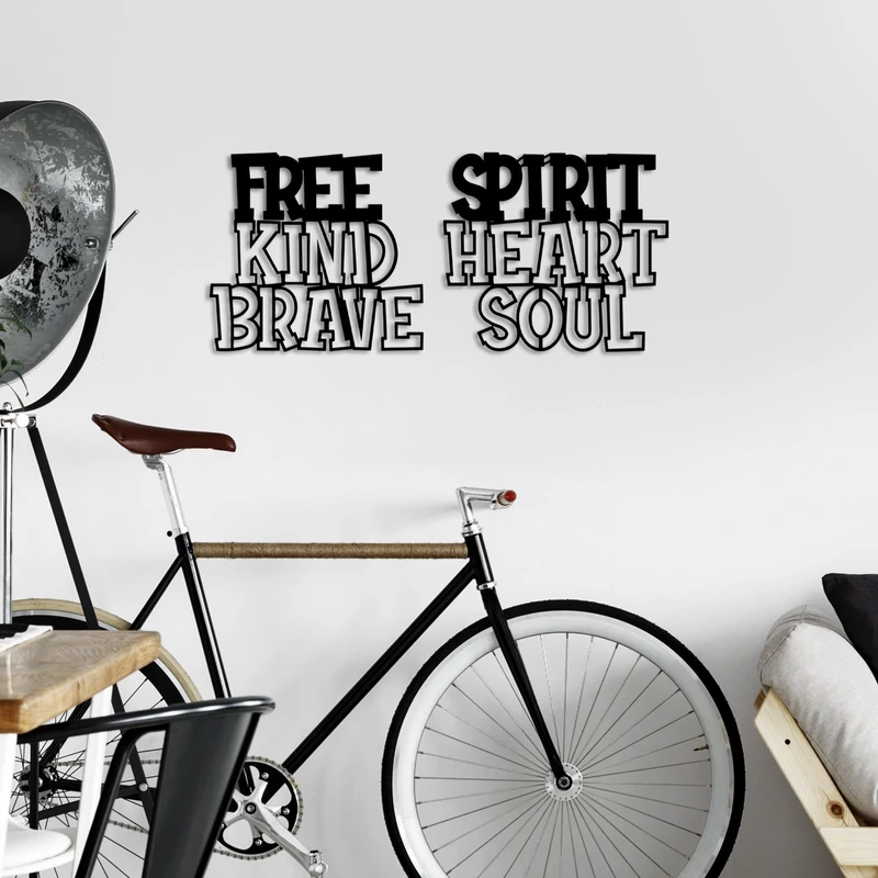 Stylish Black Decorative Metal Wall Accessory, 62 x 27 cm, 100% Metal, 1.5 mm Thickness, Lightweight & Modern Design for Home Decor