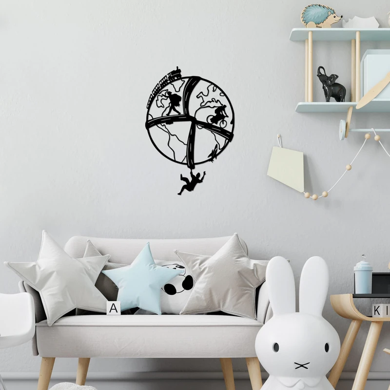 Stylish Black Decorative Metal Wall Accessory, 46 x 66 cm, 100% Metal, 1.5 mm Thickness, Perfect for Modern Home Decor & Unique Wall Art