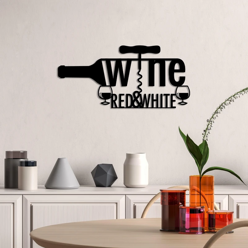 Stylish Black Decorative Metal Wall Accessory, 58 x 27 cm, 100% Metal, 1.5 mm Thickness, Lightweight and Durable, Perfect for Home Decor