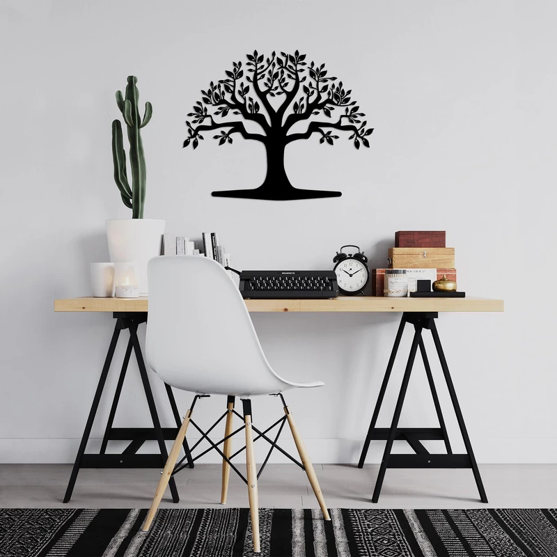 Stylish Black Decorative Metal Wall Accessory, 55 x 70 cm, 100% Metal, 1.5 cm Thickness, Perfect for Modern Home Decor & Art Display
