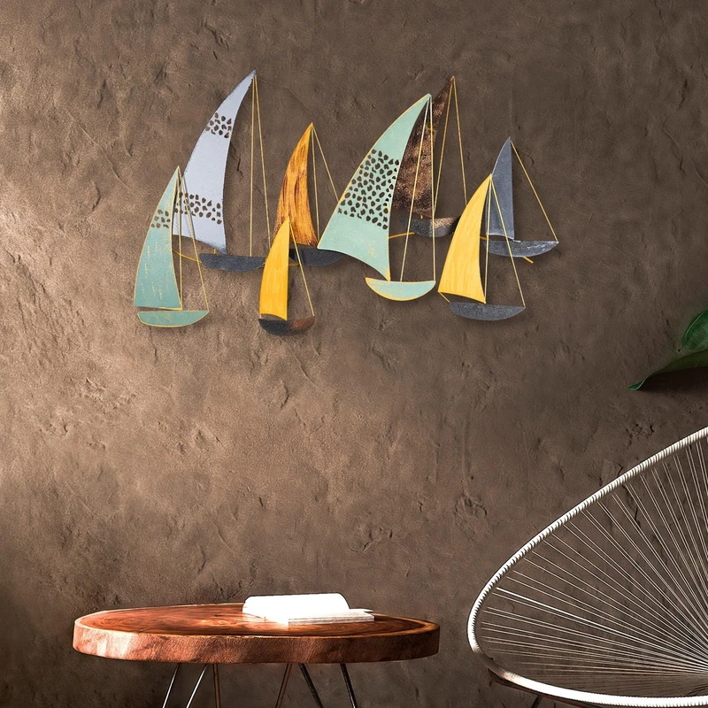 Hand-painted decorative metal wall accessory, 111 x 70 x 8 cm, 100% metal, unique colour variations, perfect for home decor and art lovers