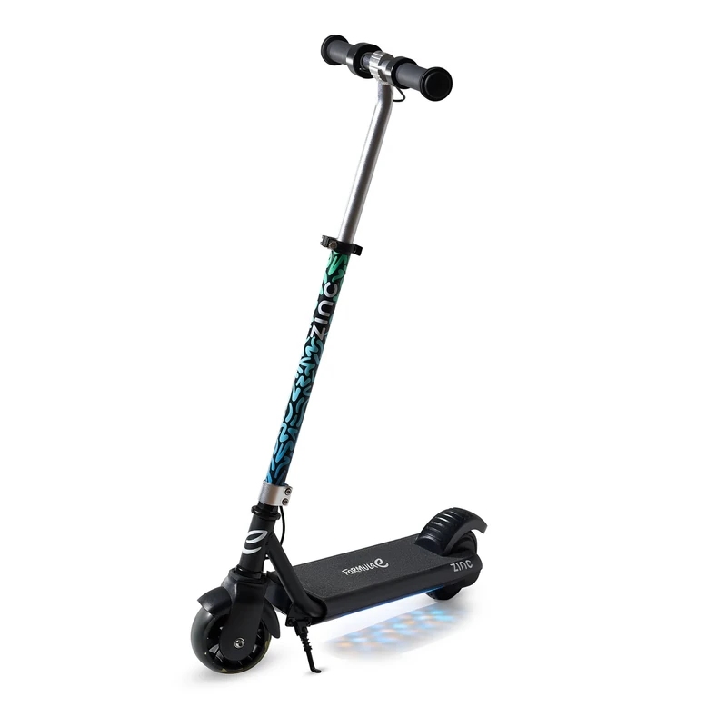 Zinc Formula E Scout Kids Electric Scooter - Two Wheel Light Up Deck With Kick Stand & Wireless Speaker, Electronic Brake & Rear Brake, Up to 10mph & 5 Mile Range - Electric Scooter For Kids Aged 6-12