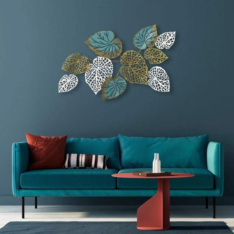 Hand-painted decorative metal wall accessory, 127 x 67 x 7 cm, 100% metal, unique colour variations, perfect for home decor and art lovers - Image 1