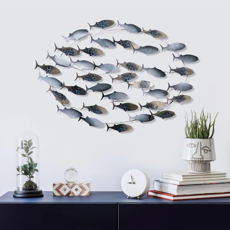 Handmade Decorative Metal Wall Accessory, 94 x 58 x 4 cm, 100% Metal, Unique Hand-Painted Design, Perfect for Home Decor, Adds Elegance & Style