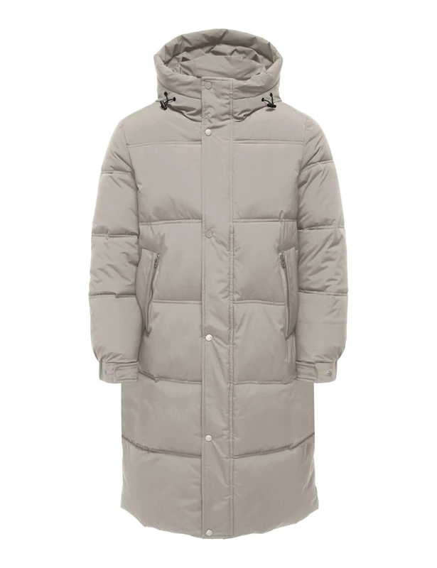 ONLY & SONS Men's Onsseul Long Puffer OTW, Silver Lining, S, Silver Lining, S