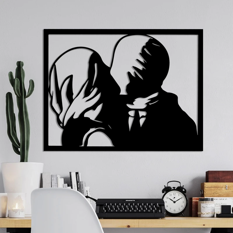 Stylish Black Decorative Metal Wall Accessory, 56 x 42 cm, 100% Metal, 1.5 mm Thickness, Perfect for Modern Home Decor & Unique Wall Art