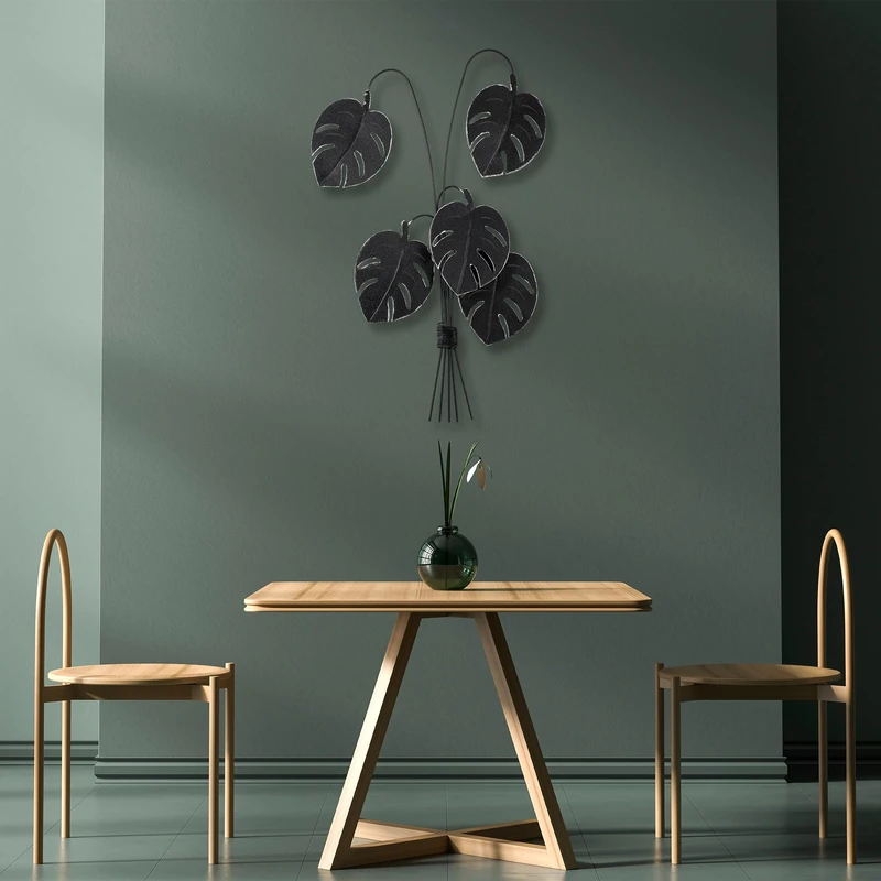 Hand-Painted Decorative Metal Wall Accessory, Black, 60 x 100 x 12 cm, 100% Metal, Unique Colour Variations, Perfect for Modern Home Decor