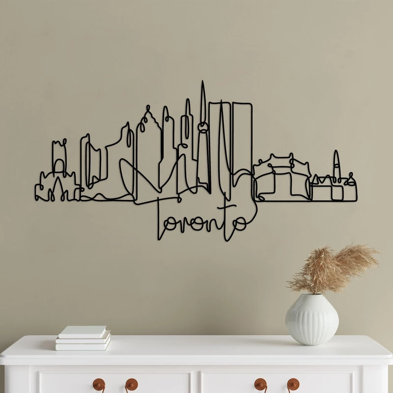 Stylish Black Decorative Metal Wall Accessory, 120 x 55 x 1.5 cm, 100% Metal, 2 mm Thickness, Perfect for Modern Home Decor & Art Display