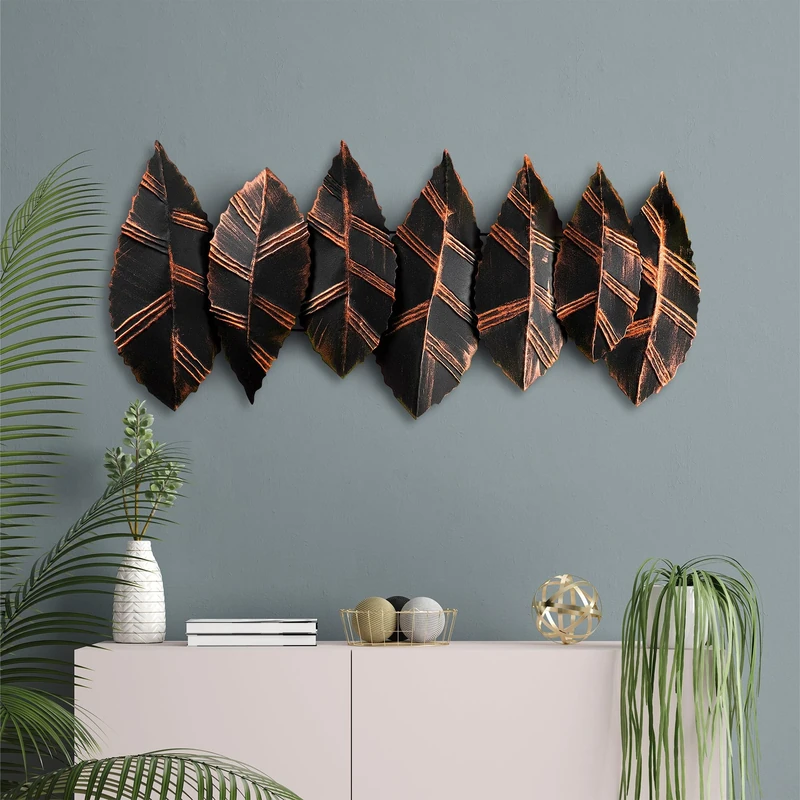 Handmade Decorative Metal Wall Accessory, 52 x 114 cm, 100% Metal (1.5 mm), Unique Hand-Painted Design, Perfect for Home Decor & Art Lovers