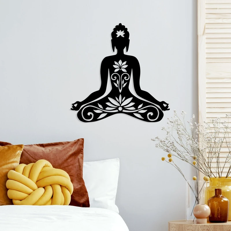 Stylish Black Decorative Metal Wall Accessory, 70 x 70 cm, 100% Metal, 1.5 mm Thick, Lightweight & Easy to Hang, Perfect for Modern Home Decor