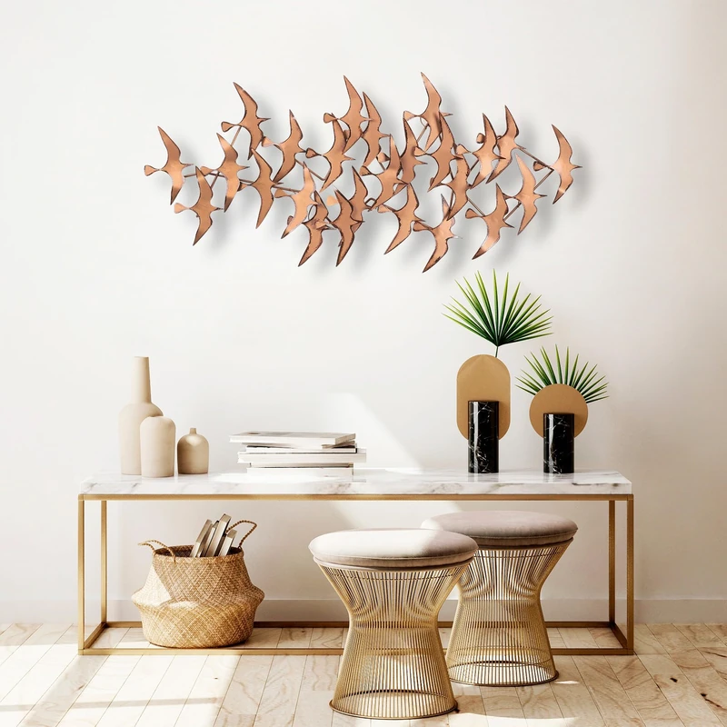 Hand-painted decorative metal wall accessory, 121 x 57 x 5 cm, 100% metal, unique colour variations, perfect for home decor and art lovers - Image 1