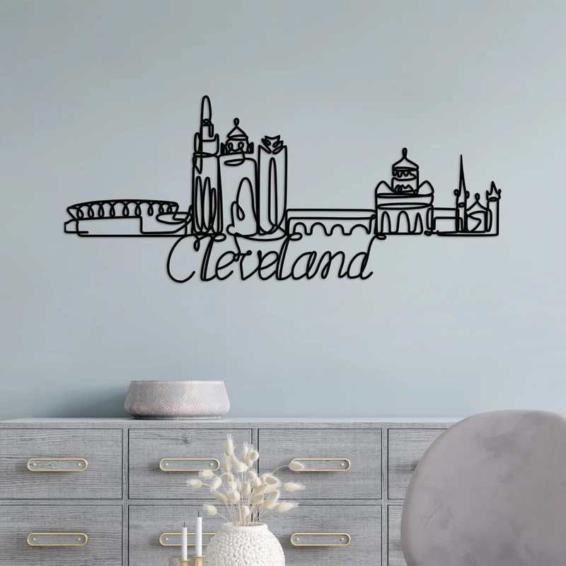 Stylish Black Decorative Metal Wall Accessory, 120 x 50 x 1.5 cm, 100% Metal, 2 mm Thickness, Lightweight & Modern Design for Home Decor