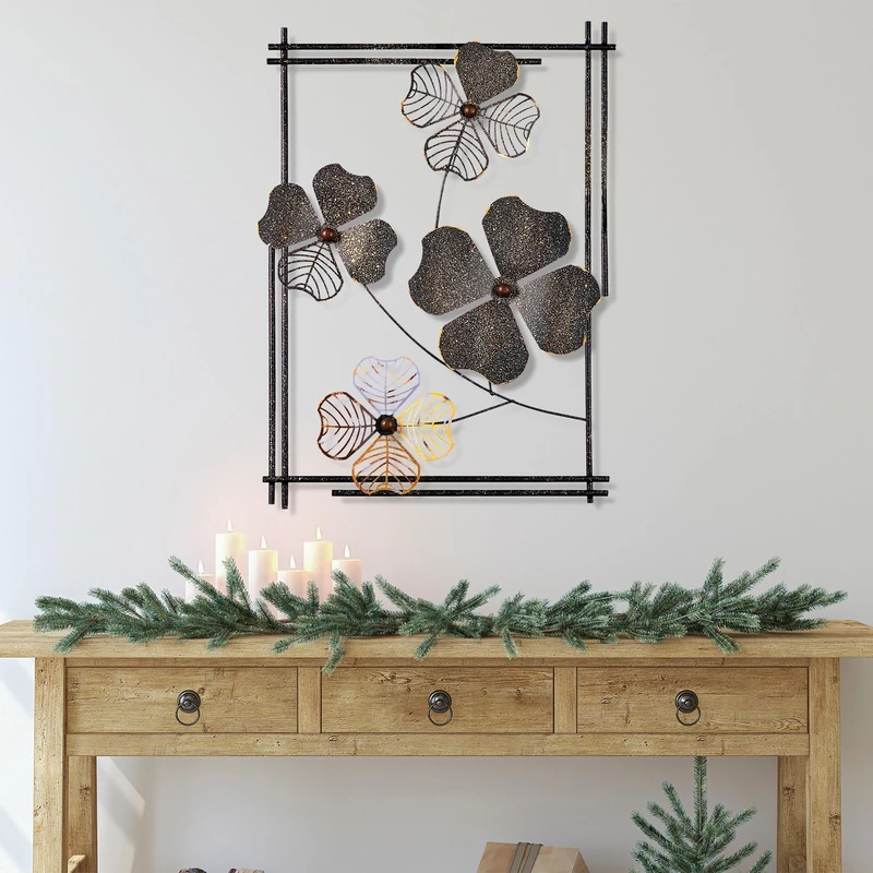 Handmade Decorative Metal Wall Accessory, 50 x 70 x 4 cm | 100% Metal, Unique Hand-Painted Design | Perfect for Home Decor & Art Lovers