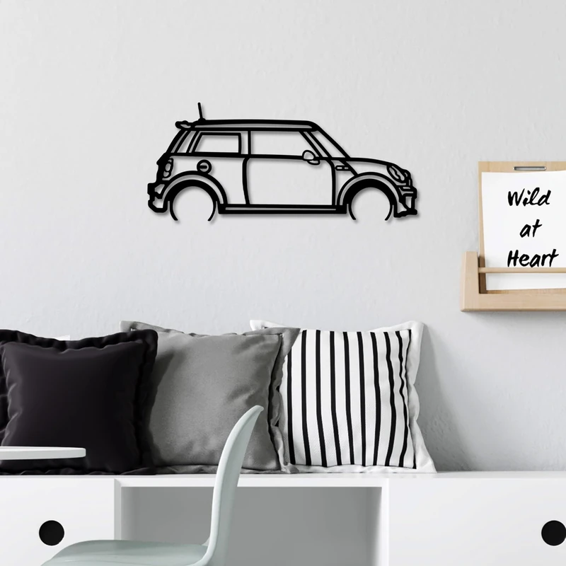 Stylish Black Decorative Metal Wall Accessory, 73 x 33 cm, 100% Metal, 1.5 mm Thickness, Lightweight & Modern Design for Home Decor