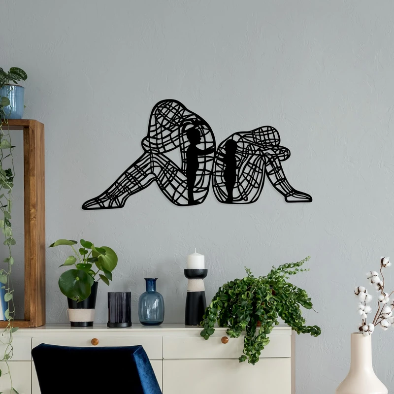 Stylish Black Decorative Metal Wall Accessory, 33 x 70 cm, 100% Metal, 1.5 mm Thick, Lightweight & Easy to Hang, Perfect for Modern Decor