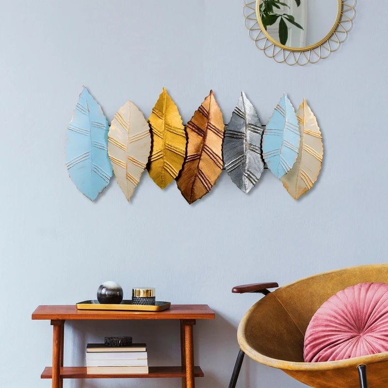 Handmade Decorative Metal Wall Accessory, 52 x 114 cm, 100% Metal (1.5 mm), Unique Hand-Painted Design, Perfect for Home Decor & Art Lovers