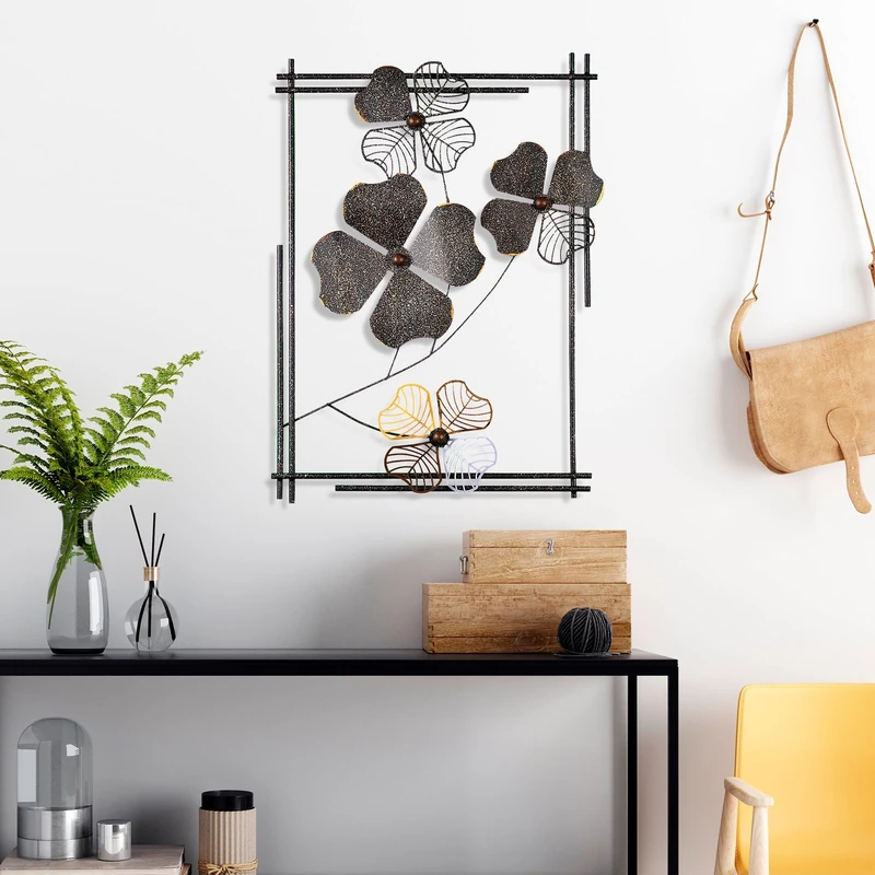 Handmade Decorative Metal Wall Accessory, 50 x 70 x 4 cm | 100% Metal, Unique Hand-Painted Design | Perfect for Home Decor & Art Lovers