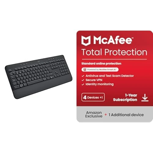 Logitech Signature K650 | Bluetooth, Logibolt USB | QWERTY UK, Grey + McAfee Total | 4 + 1 Devices | 1 year, download