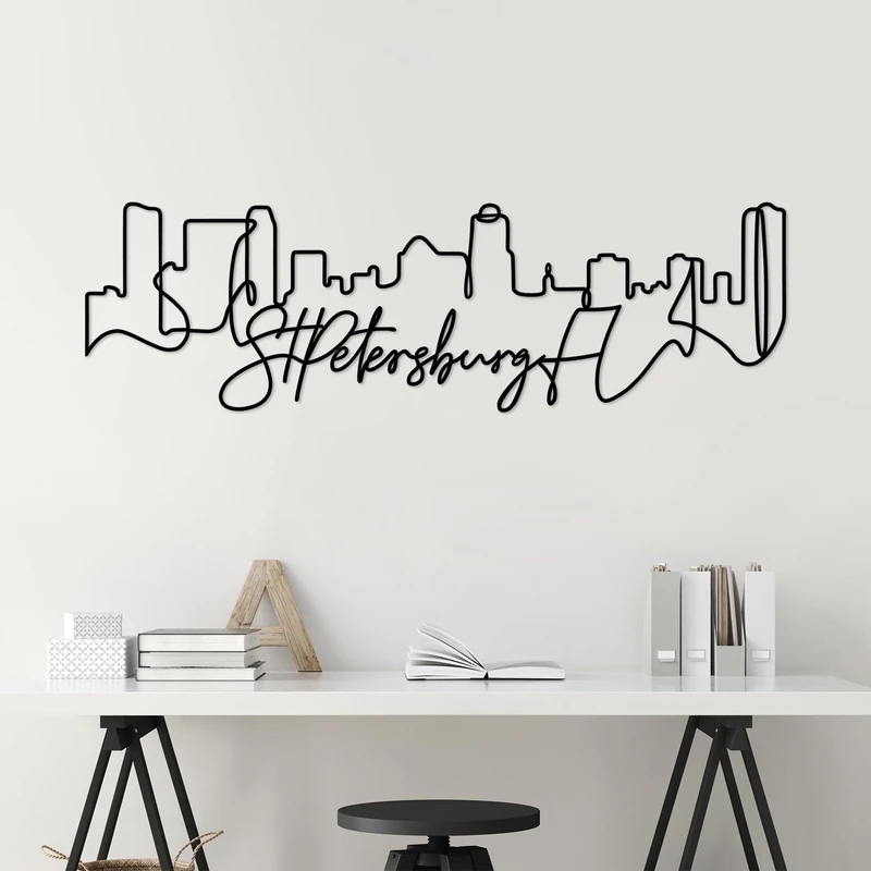 Stylish Black Decorative Metal Wall Accessory, 120 x 36 x 1.5 cm, 100% Metal, 2 mm Thickness, Lightweight & Modern Design for Home Decor