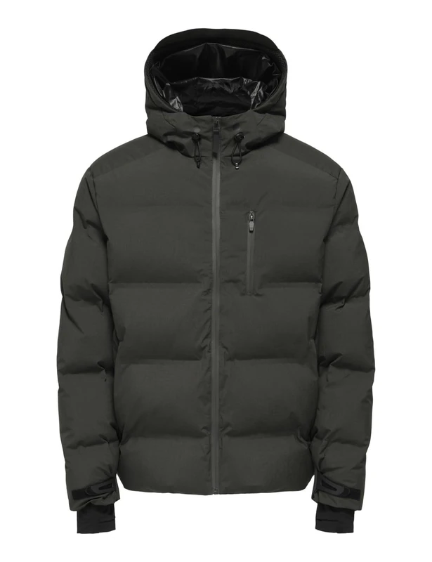 ONLY & SONS Men's Onsmathis Puffer OTW, Dark Grey Melange, L, Dark Grey Blend, L