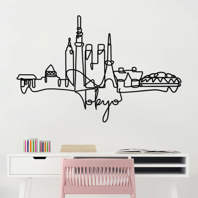 Stylish Black Decorative Metal Wall Accessory, 120 x 77 x 1.5 cm, 100% Metal, 2 mm Thickness, Lightweight & Modern Design for Home Decor - Image 1