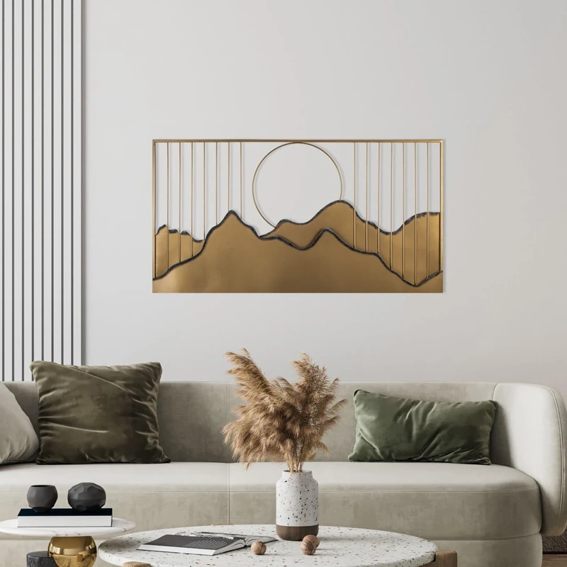 Hand-Painted Decorative Metal Accessory, 114 x 4 x 60 cm, 100% Metal (0.8 mm), Unique Colour Variations for Stylish Home Decor