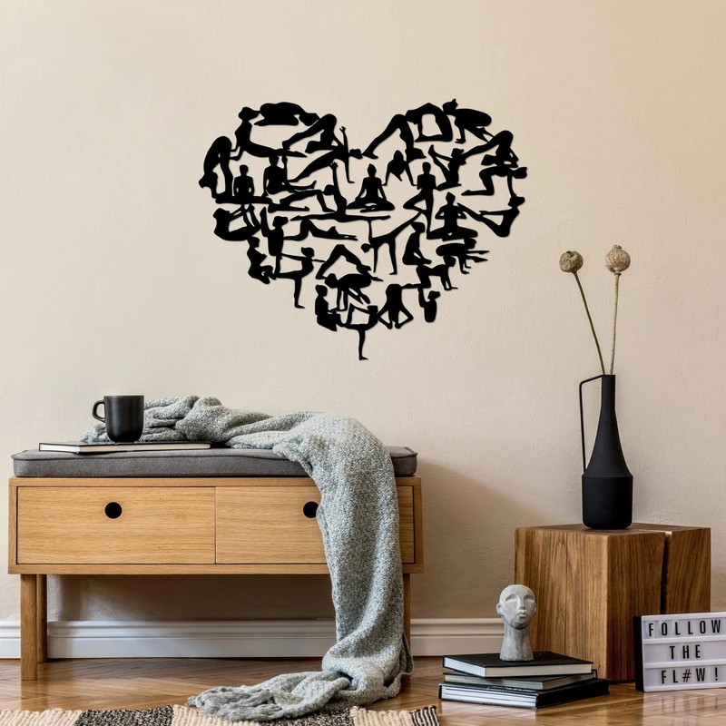 Stylish Black Decorative Metal Wall Accessory, 57 x 71 cm, 100% Metal, 1.5 mm Thickness, Perfect for Modern Home Decor & Unique Wall Art