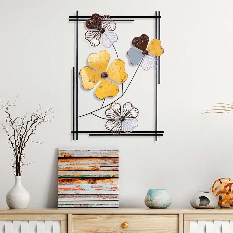 Handmade Decorative Metal Wall Accessory, 50 x 70 x 4 cm | 100% Metal, Unique Hand-Painted Design | Perfect for Home Decor & Art Lovers - Image 1