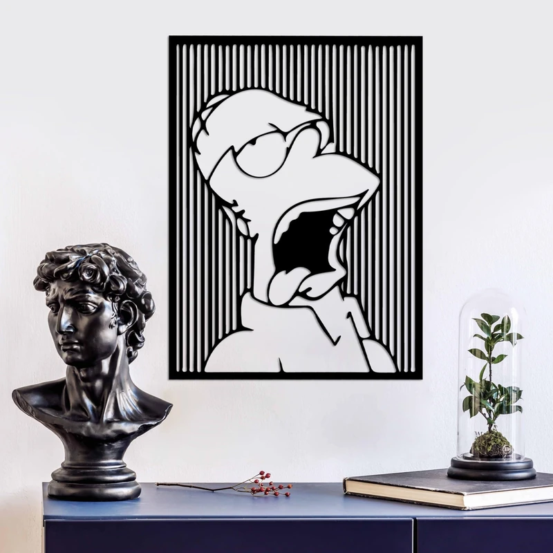 Stylish Black Decorative Metal Wall Accessory, 41 x 56 cm, 100% Metal, 1.5 mm Thickness, Perfect for Modern Home Decor & Art Display