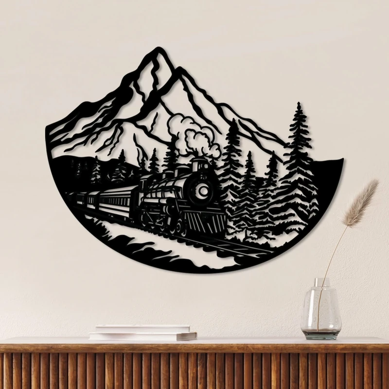 Hanah Home Stylish Black Decorative Metal Wall Accessory, 55 x 73 cm, 100% Metal, 1.5 mm Thickness, Lightweight and Durable, Perfect for Modern Decor