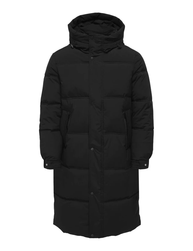 ONLY & SONS Men's Onsseul Long Puffer OTW, Black, S, Black, S
