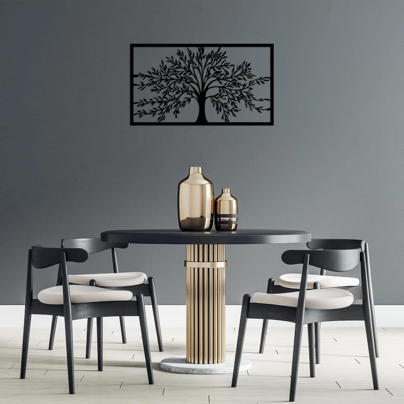Stylish Black Decorative Metal Wall Accessory, 40 x 70 cm, 100% Metal, 1.5 cm Thickness, Perfect for Modern Home Decor & Office Spaces