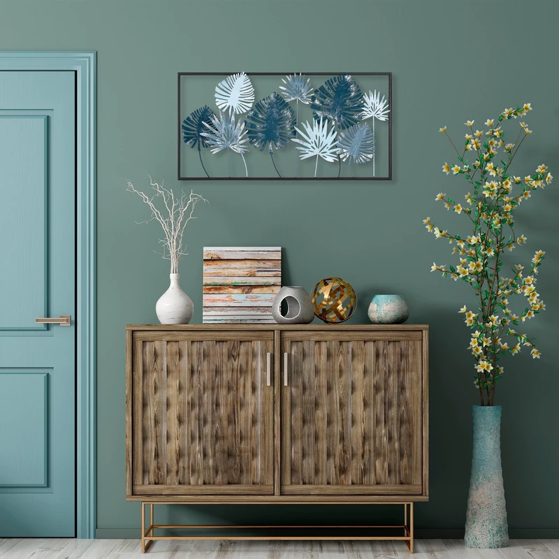 Hand-Painted Decorative Metal Wall Accessory, 41 x 81 x 5 cm, 100% Metal, Unique Colour Variations, Perfect for Home Decor & Art Lovers - Image 1
