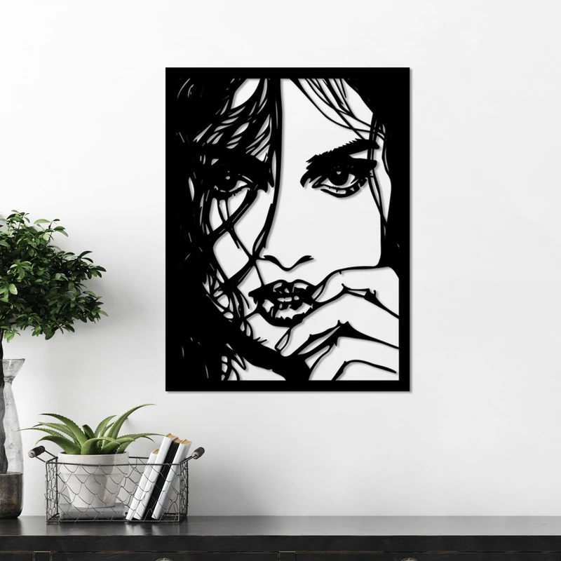 Stylish Black Decorative Metal Wall Accessory, 56 x 42 cm, 100% Metal, 1.5 mm Thickness, Perfect for Modern Home Decor & Art Display