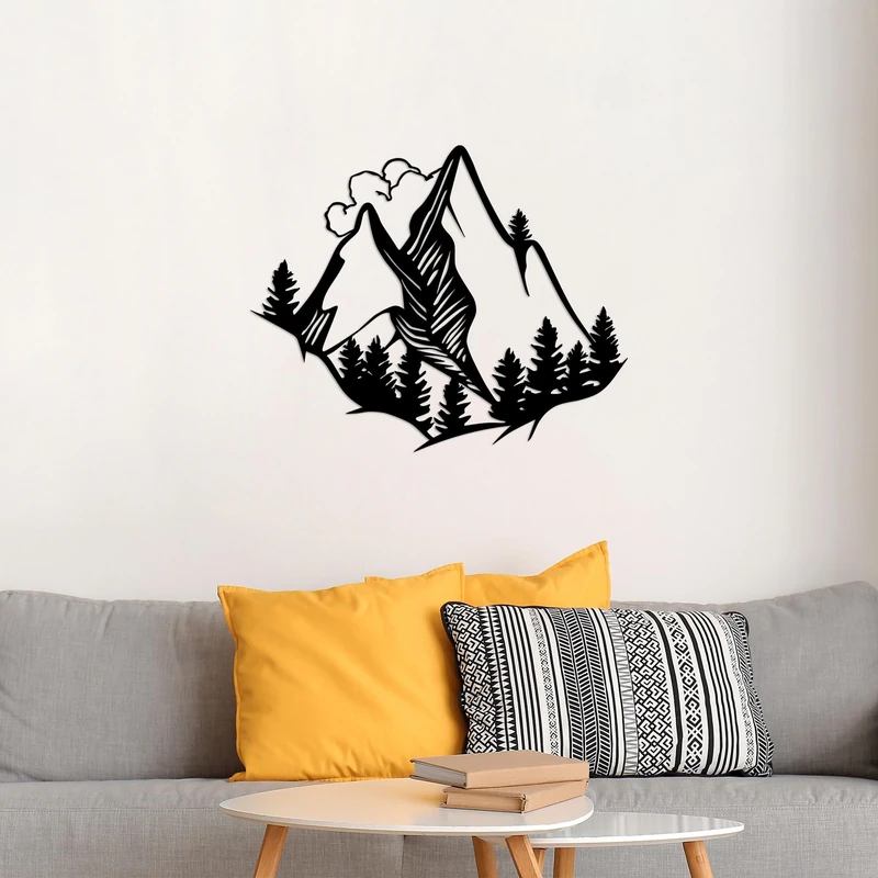 Stylish Black Decorative Metal Wall Accessory, 57 x 70 cm, 100% Metal, 1.5 mm Thickness, Perfect for Modern Home Decor & Unique Wall Art