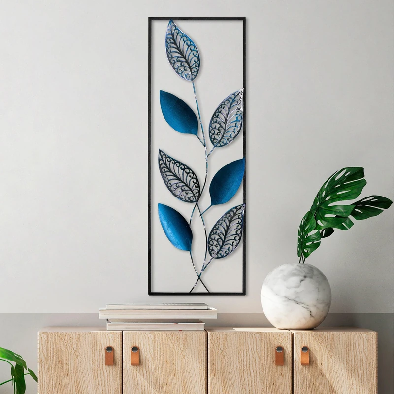 Handmade Decorative Metal Wall Accessory, 32 x 90 cm, 100% Metal (1.5 mm), Unique Hand-Painted Design, Perfect for Home Decor and Personal Touch