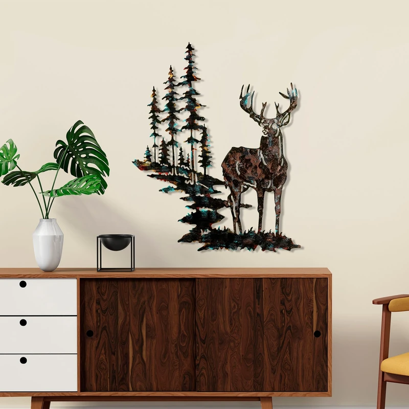 Handmade Decorative Metal Wall Accessory, 65 x 79 cm, 100% Metal (1.5 mm), Unique Hand-Painted Design, Perfect for Home Decor & Art Lovers - Image 1