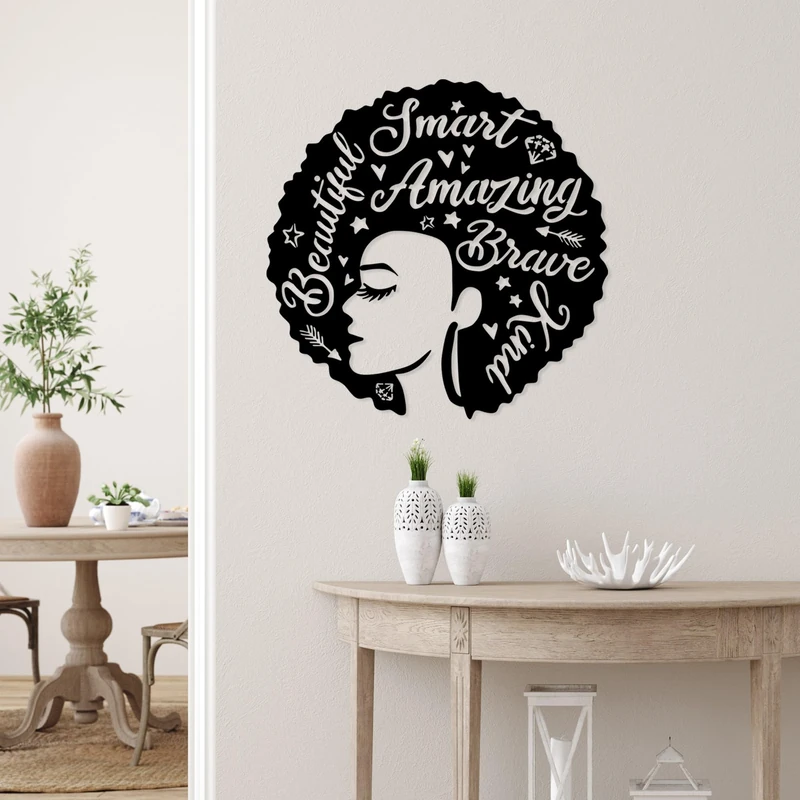 Stylish Black Decorative Metal Wall Accessory, 70 x 70 cm, 100% Metal, 1.5 mm Thick, Lightweight & Easy to Hang, Perfect for Modern Decor - Image 1
