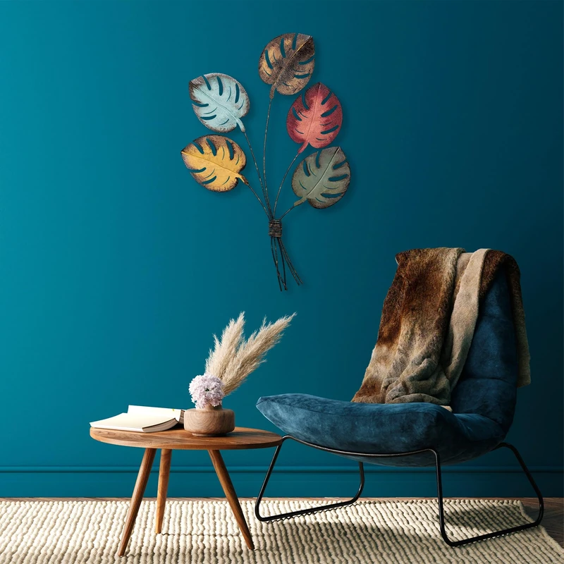 Hand-painted decorative metal wall accessory, 67 x 100 x 4 cm, 100% metal, unique colour variations, perfect for home decor and art lovers - Image 1