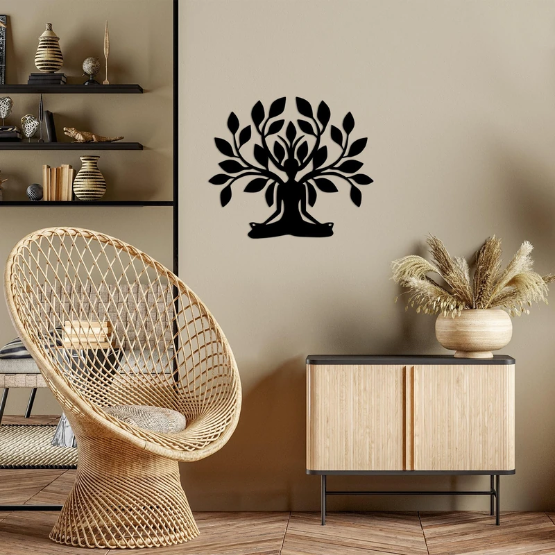 Stylish Black Decorative Metal Wall Accessory, 60 x 70 cm, 100% Metal, 1.5 mm Thickness, Perfect for Modern Home Decor & Unique Wall Art