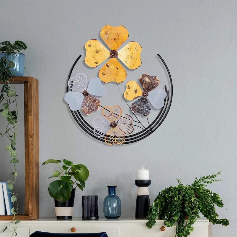 Handmade Decorative Metal Wall Accessory, 50 x 50 x 4 cm, 100% Metal, Unique Hand-Painted Design, Perfect for Home Decor & Art Lovers - Image 1
