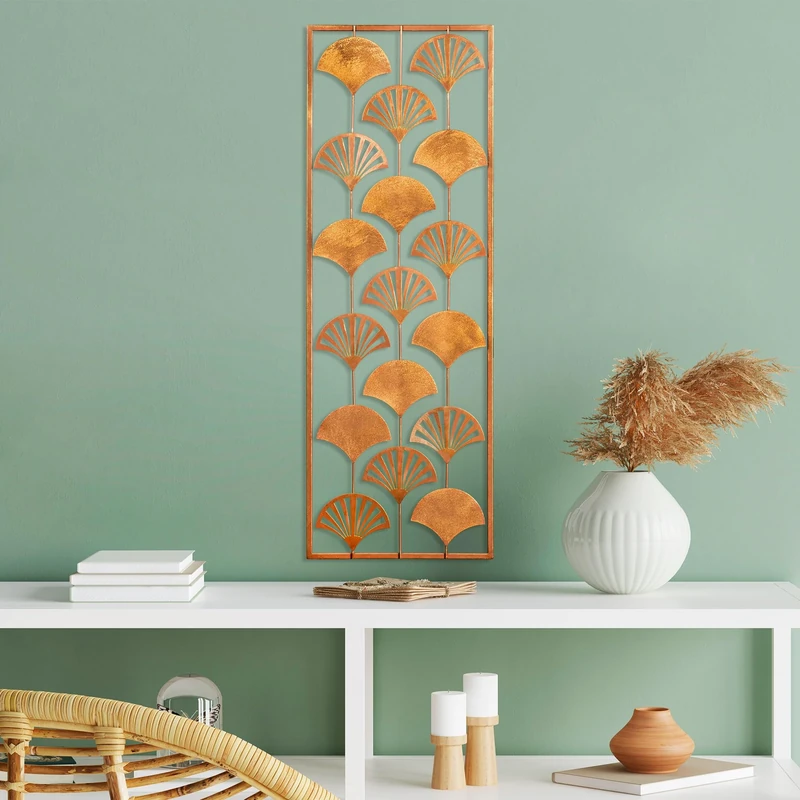 Handmade Decorative Metal Wall Accessory, 32 x 90 cm, 100% Metal (1.5 mm), Unique Hand-Painted Design, Perfect for Home Decor and Personal Touch