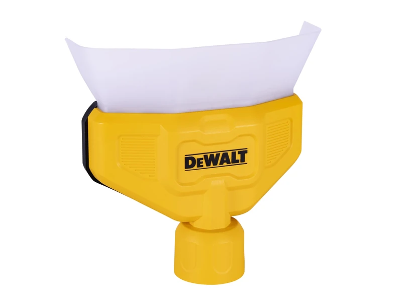 DEWALT DXVA00-1500E Dust Collector has a funnel design for maximum debris capture. A rubber seal not only prevents marring but also ensures a secure fit. The innovative design utilizes vacuum suct