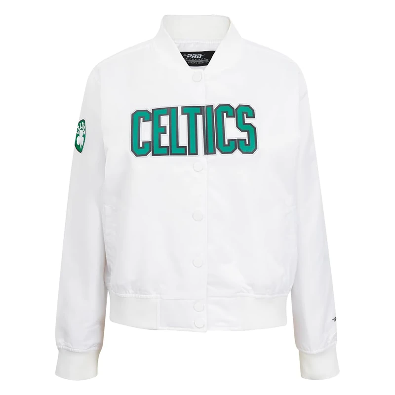 Pro Standard Womens NBA Boston Celtics Classic Chenille Satin Jacket White XL